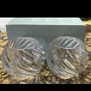 Set of 2 beautiful & heavy "Illusions" Partylite candle holders. BNIB.